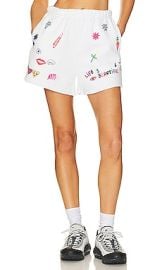 The Mayfair Group Somebody Loves You Sweat Shorts In White at Revolve