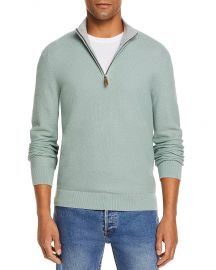 The Mens Store at Bloomingdales Tipped Textured Birdseye Half Zip Sweater - 100 Exclusive   Bloomingdales at Bloomingdales