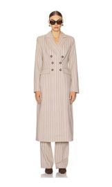 The Meyer Coat In Natural Pinstripe at Revolve