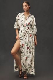 The Mona Linen Shirt Dress By Maeve at Anthropologie