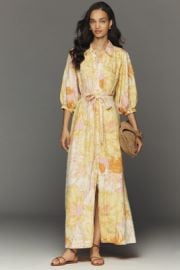 The Mona Linen Shirt Dress By Maeve at Anthropologie