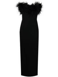 The New Arrivals Ilkyaz Ozel Lena In Shanghai Express feather-trim Dress - at Farfetch