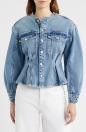 The Nipped Collarless Denim Jacket at Nordstrom