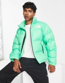 The North Face 1996 Retro Nuptse down puffer jacket in bright green at ASOS