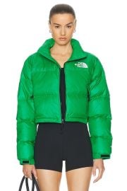 The North Face Nuptse Short Jacket in Optic Emerald FWRD at FWRD