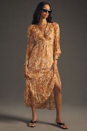 The Odetta Ruffled V-Neck Dress at Anthropologie