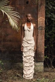 The Omoye draped corset dress Hertunba at Hertunba