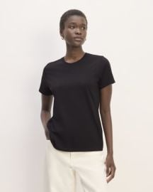 The Organic Cotton Slim Crew Tee Black Everlane at Everlane