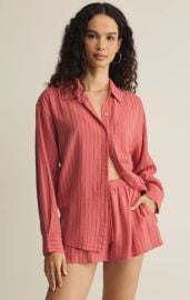 The Perfect Striped Linen Button Up Z SUPPLY at Z Supply