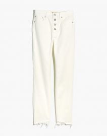 The Perfect Vintage Crop Jean in Tile White Button-Front Edition at Madewell