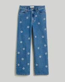 The Perfect Vintage Wide-Leg Crop Jean in Stamped Floral at Madewell