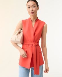 The Petite Belted Long Vest at Ann Taylor