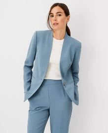 The Petite Long Cutaway Blazer in Fluid Crepe at Ann Taylor