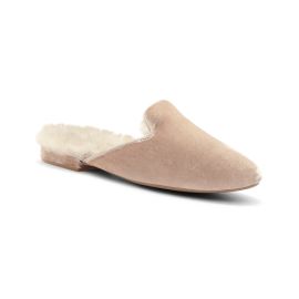 The Phoebe Cream Velvet Fur-Lined Women39s Slide Birdies at Birdies