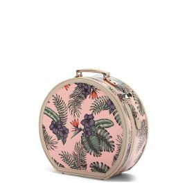 The Pink Botanist Hatbox Large Retro Round Suitcase Hat Box Luggage at Steamline Luggage