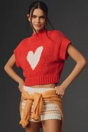 The Pippa Mock Neck Sweater By Maeve Extended Shoulder Edition2 at Anthropologie