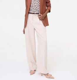 The Pleated Straight Pant in Textured Crepe at Ann Taylor