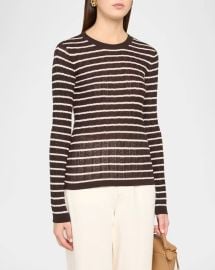 The Pointelle Striped Sweater at Neiman Marcus