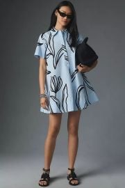 The Pollie Short Sleeve Swing Tunic Mini Dress4 at Anthropologie