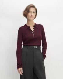 The Polo in Ultrasoft Merino Burgundy Everlane at Everlane