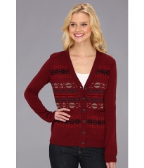 The Portland Collection by Pendleton Pilot Rock Merino Cardigan Rust Multi at 6pm