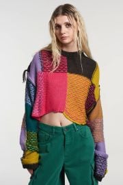 The Ragged Priest Mirage Patchwork Cropped Jumper at The Ragged Priest