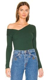 The Range Alloy Rib Tilted Button Tee in Emerald at Revolve