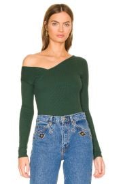 The Range Alloy Rib Tilted Button Tee in Emerald at Revolve