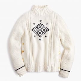 The Reeds X J Crew side button swing sweater at J. Crew