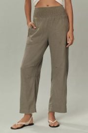 The Reese Smocked Pull On Barrel Pants at Anthropologie