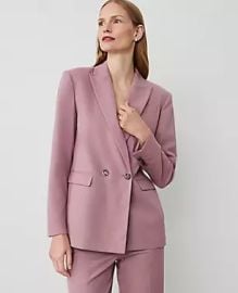 The Relaxed Double-Breasted Blazer in Heather Flannel at Ann Taylor