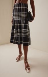 The Rory Plaid-Jacquard Midi Skirt By Brandon Maxwell at Moda Operandi