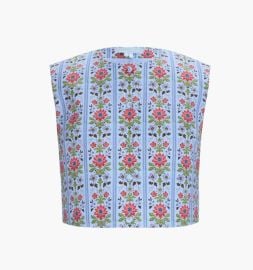 The Rosalie Top - Blue Floral Block Stripe Hill House Home at Hill House Home