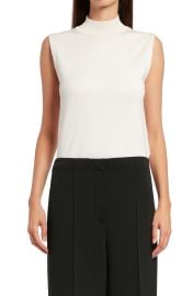 The Row Gianico Silk Blend Mock Neck Top in Dark Camel at Nordstrom