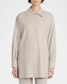 The Row Komako Button Down Wool Cashmere Blouse at Neiman Marcus