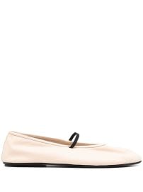 The Row almond-toe elasticated-strap Ballerina Flats Neutrals at Farfetch