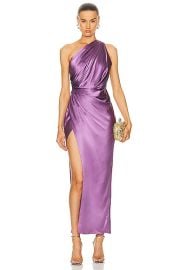 The Sei Asymmetrical Drape Dress in Amethyst FWRD at FWRD