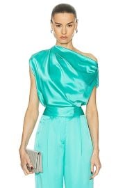 The Sei Drape Top in Turquoise FWRD at FWRD