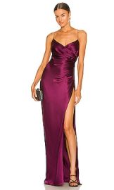 The Sei X  Strappy Gathered Gown in Plum at Revolve