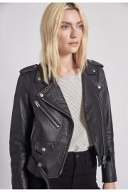  The Shaina Leather Biker Jacket by Current/Elliott at Current Elliott