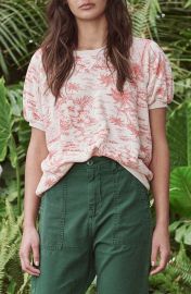 The Short Sleeve Puff Tropical Print Sweatshirt at Nordstrom