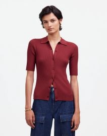 The Signature Knit Sweater Polo Tee at Madewell