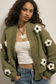 The Susannah 3d Flower Cardigan Sweater at Anthropologie