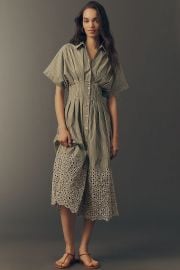 The Tobie Eyelet Shirt Dress by Exquise at Anthropologie