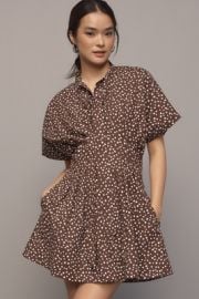 The Tobie Tie Neck Shirt Dress By Exquise at Anthropologie