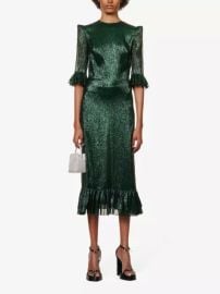 The Vampires Wife The Falconetti ruffled metallic silk blend dress at Selfridges