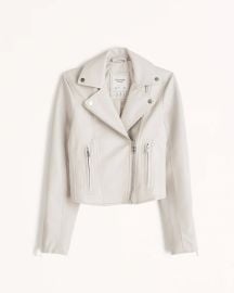 WornOnTV: Georgia’s white leather moto jacket and brown leather pants ...