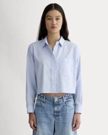 The Way-Short Shirt in Silky Cotton Chambray Blue Everlane at Everlane