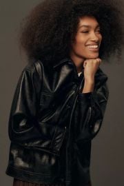 The Weston Boyfriend Jacket By Pilcro Faux Leather Edition at Anthropologie