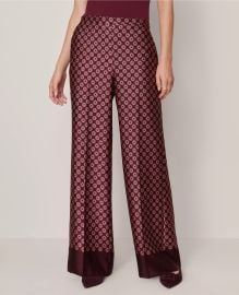 The Wide-Leg Pant in Satin Geo Print at Ann Taylor